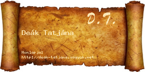 Deák Tatjána névjegykártya